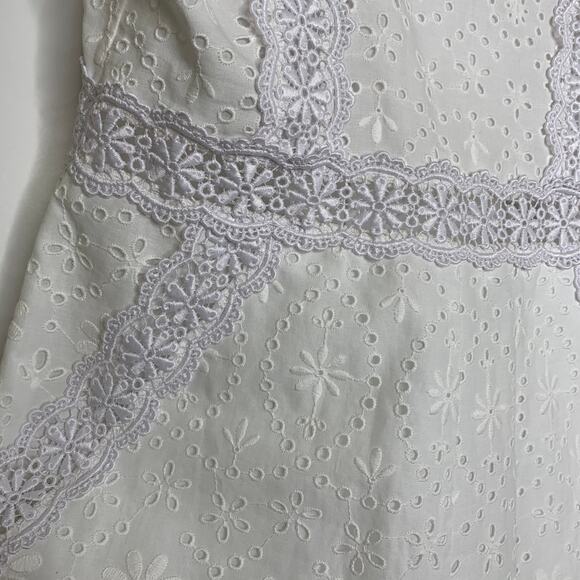 Charo Ruiz Zuma Eyelet Embroidered White Romper Womens XS New - Picture 6 of 16